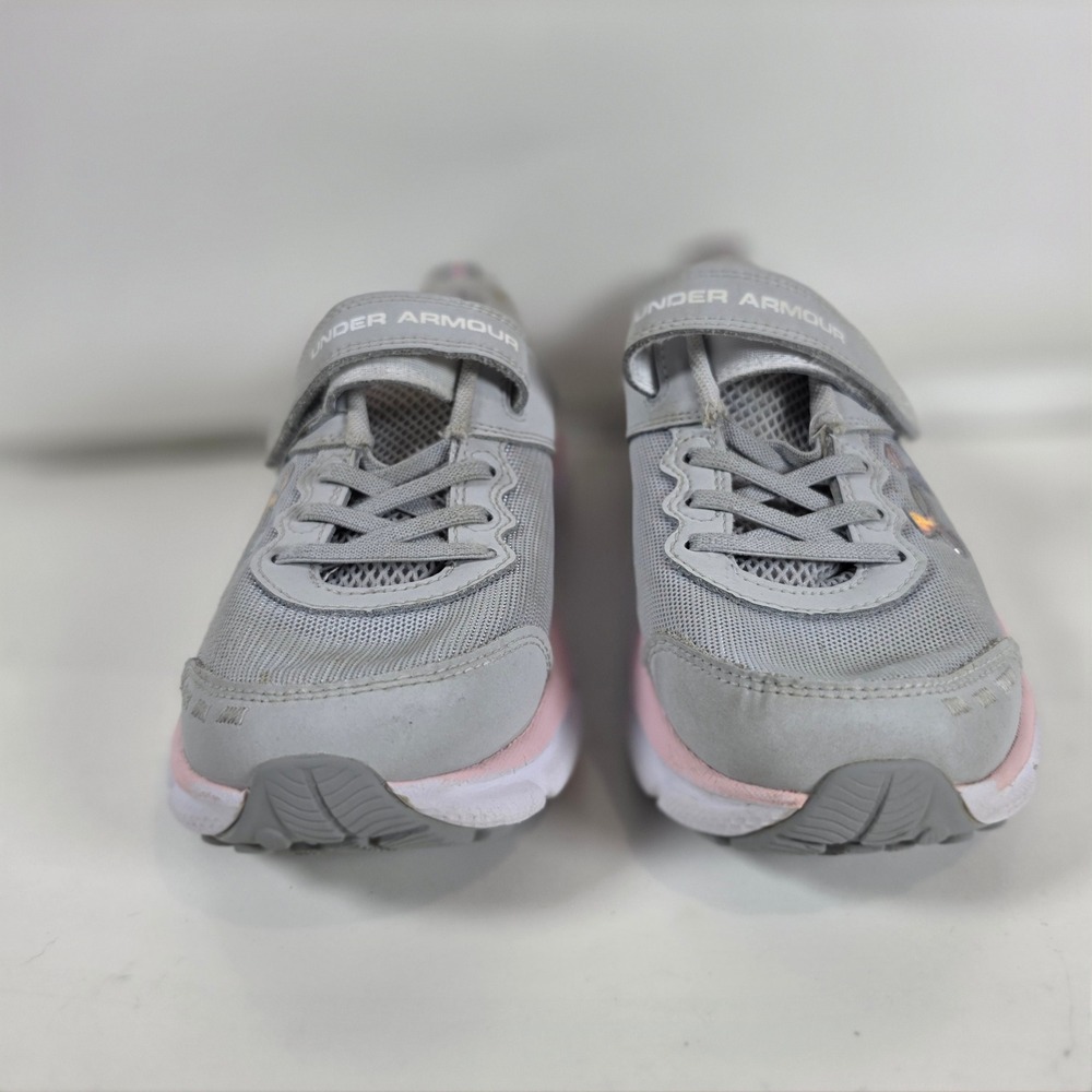Under Armour Girls Assert 10 Grey Pink Running Shoes Size 3Y - Picture 2 of 8